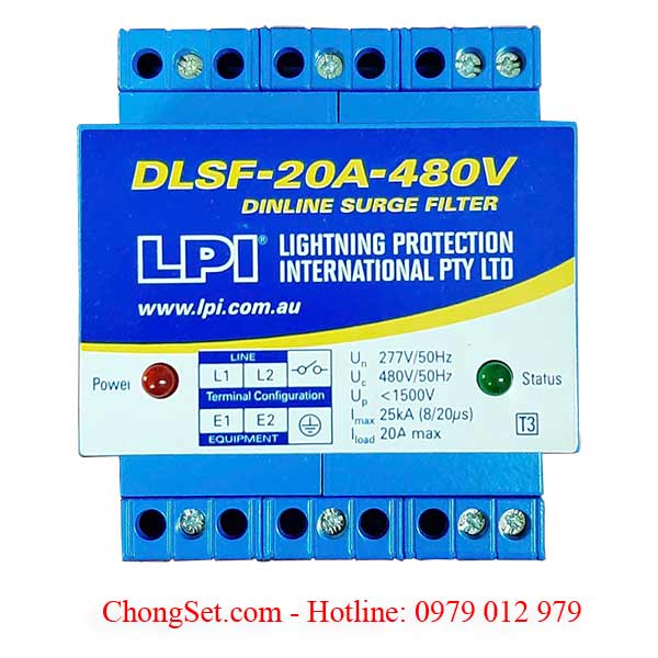 Thiết bị lọc sét 1 pha 20A DLSF-20A-480V