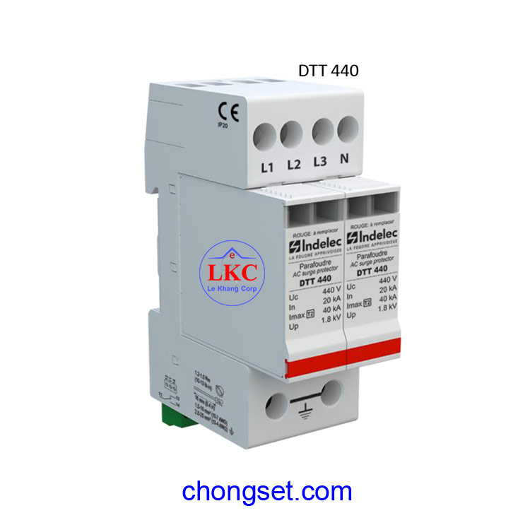 Indelec DTT 440 Thiết bị cắt sét 3 pha 40kA (3Pha+N)